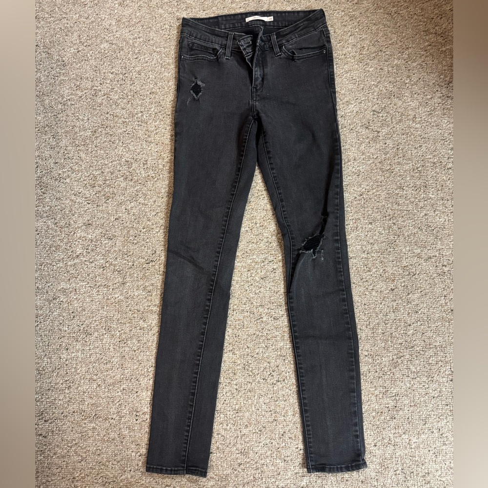 Levi's 711 Skinny Jeans in Charcoal 28x34